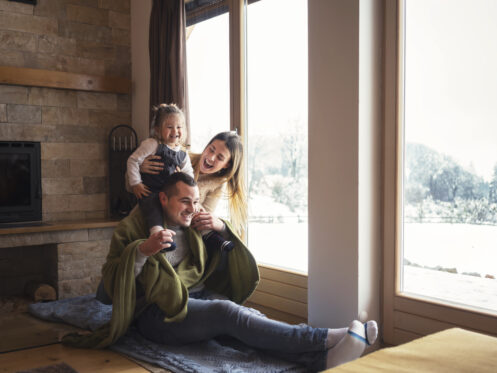 Family enjoying warm home in Modesto, CA